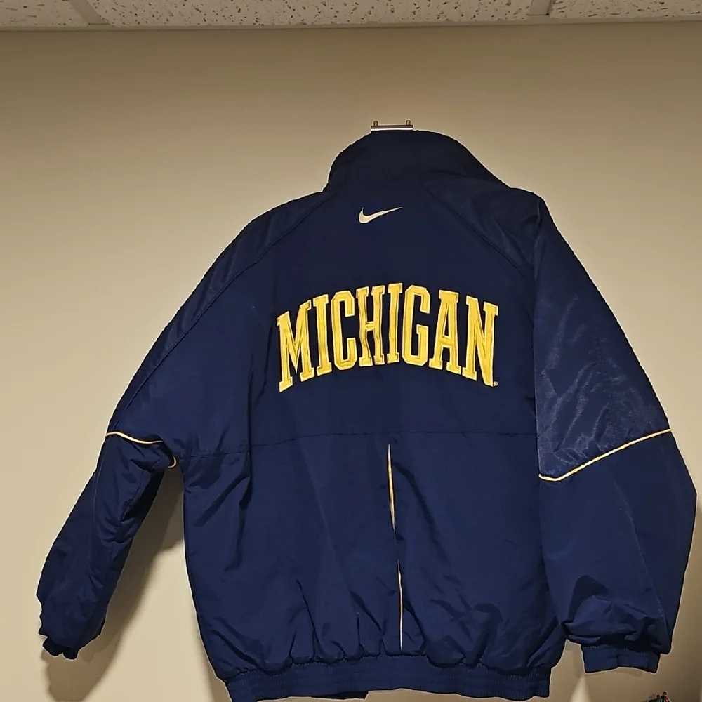Nike Men's Blue Varsity Jacket with Yellow Accents - Picture 4 of 4